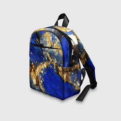 Детский рюкзак Золотой минерал в синем камне, цвет: 3D-принт — фото 2