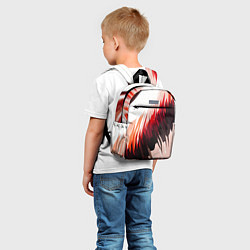 Детский рюкзак Чёрно-красные острые полосы на белом фоне, цвет: 3D-принт — фото 2