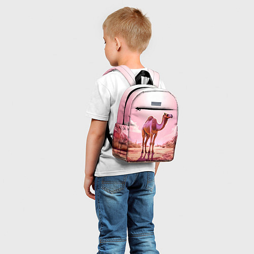 Детский рюкзак Верблюд в розовой пустыне / 3D-принт – фото 5