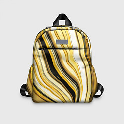 Детский рюкзак Волнистые вертикальные чёрно-жёлтые полосы, цвет: 3D-принт