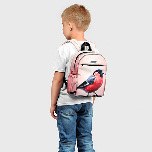 Детский рюкзак Снегирь на розовом / 3D-принт – фото 5