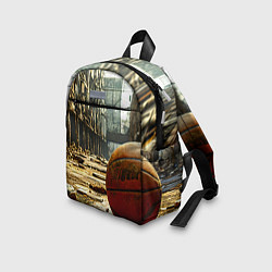Детский рюкзак Баскетбольный мяч и город постапокалипсиса, цвет: 3D-принт — фото 2