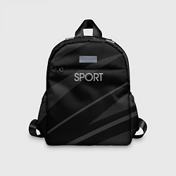 Детский рюкзак Sport чёрный с серым абстрактный, цвет: 3D-принт