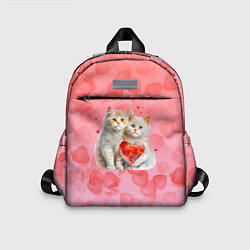 Детский рюкзак Котята и сердечки, цвет: 3D-принт