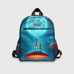 Детский рюкзак Рик и Морти в стране неоновых гигантских грибов, цвет: 3D-принт
