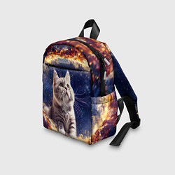 Детский рюкзак Кошка шиншилла в космосе, цвет: 3D-принт — фото 2