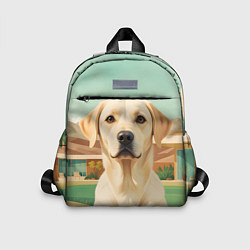 Детский рюкзак Лабрадор на фоне пальм, цвет: 3D-принт