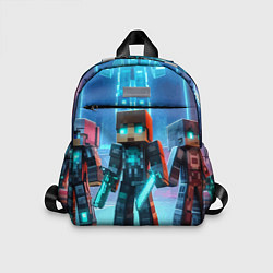 Детский рюкзак Minecraft - ai art neon glow