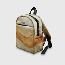 Детский рюкзак Бежево-золотые полосы с блестками, цвет: 3D-принт — фото 2