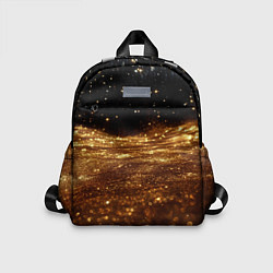 Детский рюкзак Золотистые крупицы на черном, цвет: 3D-принт