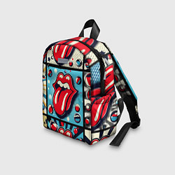Детский рюкзак Rolling Stones logo - pop art, цвет: 3D-принт — фото 2