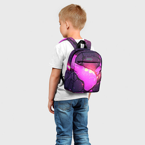 Детский рюкзак Розовая текстура разлом плит / 3D-принт – фото 5