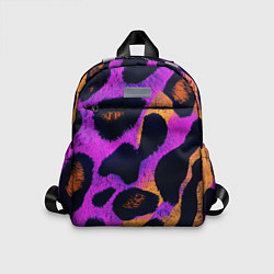 Детский рюкзак Неоновый леопардовый узор, цвет: 3D-принт