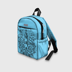 Детский рюкзак Маяк с розами и кораблем, цвет: 3D-принт — фото 2