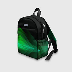Детский рюкзак Неоновая зеленая абстракция на черном фоне, цвет: 3D-принт — фото 2