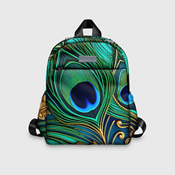 Детский рюкзак Зеленые перья павлина, цвет: 3D-принт