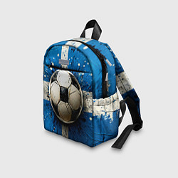 Детский рюкзак Футбольный мяч на синем, цвет: 3D-принт — фото 2