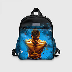 Детский рюкзак Тайский боксер на синем, цвет: 3D-принт