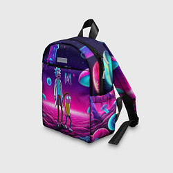 Детский рюкзак Морти и Рик на планете неоновых сказочных грибов, цвет: 3D-принт — фото 2