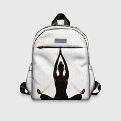 Детский рюкзак Йога на белом, цвет: 3D-принт