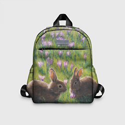 Детский рюкзак Кролики в цветах, цвет: 3D-принт