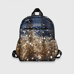 Детский рюкзак Золотые блестки на черно-синем фоне, цвет: 3D-принт