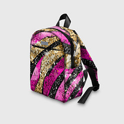 Детский рюкзак Розовые и золотые полосы - текстура, цвет: 3D-принт — фото 2