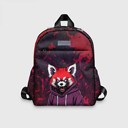 Детский рюкзак Красная панда в кофте с капюшоном, цвет: 3D-принт