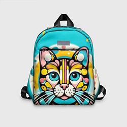 Детский рюкзак Портрет абстрактного кота, цвет: 3D-принт