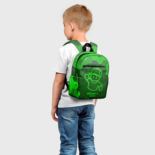 Детский рюкзак Stumble Guys - green gradient / 3D-принт – фото 5