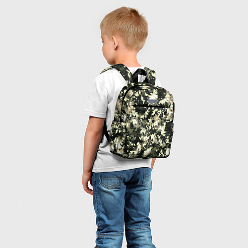 Детский рюкзак Пятнистый чёрно-бежевый / 3D-принт – фото 5