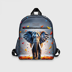 Детский рюкзак Геометрический слон и цветные полигоны