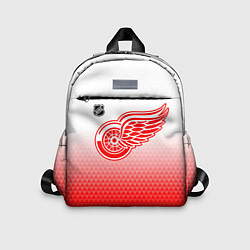 Детский рюкзак Детройт Ред Уингз - красно белый градиент, цвет: 3D-принт