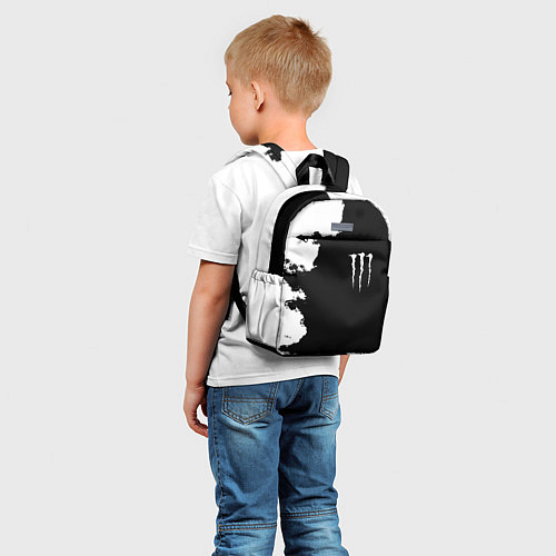 Детский рюкзак Monster energy краски белые / 3D-принт – фото 5