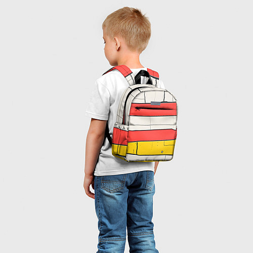 Детский рюкзак Красные полоски / 3D-принт – фото 5