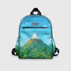 Детский рюкзак Пейзаж Minecraft с горой со снежной шапкой, цвет: 3D-принт