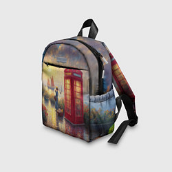 Детский рюкзак Женщина у телефонной будки на набережной, цвет: 3D-принт — фото 2