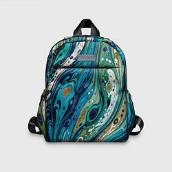 Детский рюкзак Сине-зеленый абстрактный узор, цвет: 3D-принт