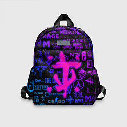 Детский рюкзак Doom логотипы игр неон, цвет: 3D-принт