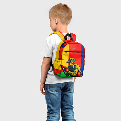 Детский рюкзак Австралийский ретро солдат поп-арт / 3D-принт – фото 5