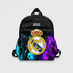 Детский рюкзак Real Madrid неоновый огонь, цвет: 3D-принт