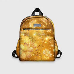 Детский рюкзак Цветочный золотой с искрами