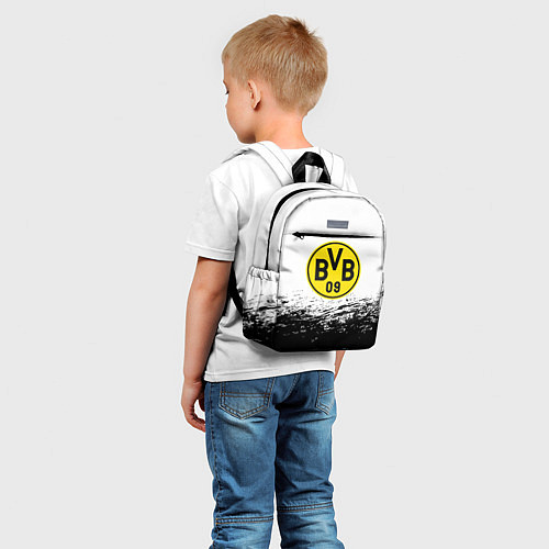 Детский рюкзак Borussia черные краски штрихи / 3D-принт – фото 5