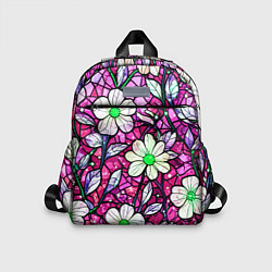 Детский рюкзак Цветочный розовый витраж, цвет: 3D-принт