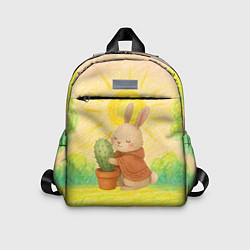 Детский рюкзак Заяц обнимает кактус, цвет: 3D-принт