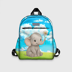 Детский рюкзак Слоненок с цветочком, цвет: 3D-принт