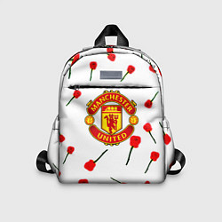 Детский рюкзак Манчестер Юнайтед розы паттерн, цвет: 3D-принт