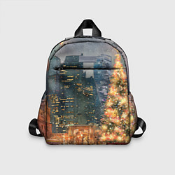 Детский рюкзак Москва - сити и новогодняя елка, цвет: 3D-принт