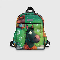 Детский рюкзак Лошадь моется в ванной, цвет: 3D-принт