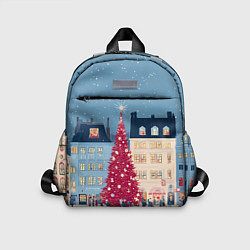 Детский рюкзак Новогоднее гуляние у красной елки, цвет: 3D-принт
